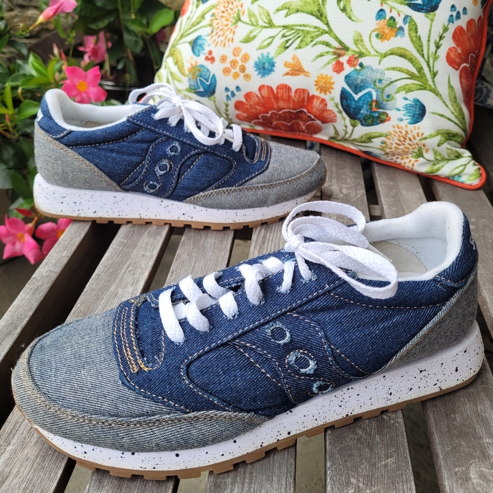 Saucony Denim Blue and Gray Sneakers